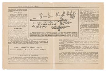 (WEST--NEVADA.) Group of Nevada mining town ephemera, including broadsides, prospectuses, and a photograph.